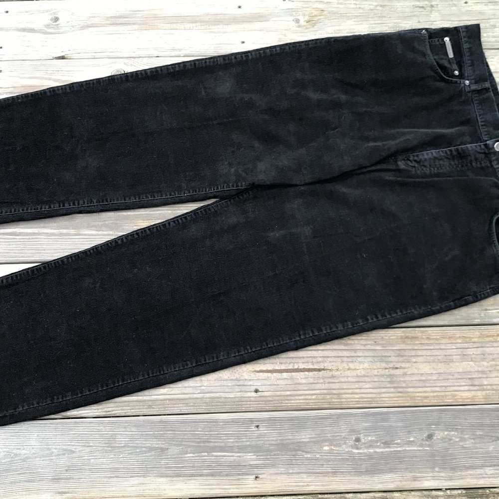 Calvin Klein Jeans Men Corduroy Black Pant Cotton - Picture 4 of 8